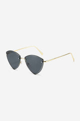 Rimless Triangle-Shaped Sunglasses with Ultra-Slim Metal Temples – Black