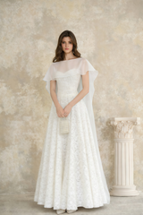 Aulera White Floral Lace Maxi Gown