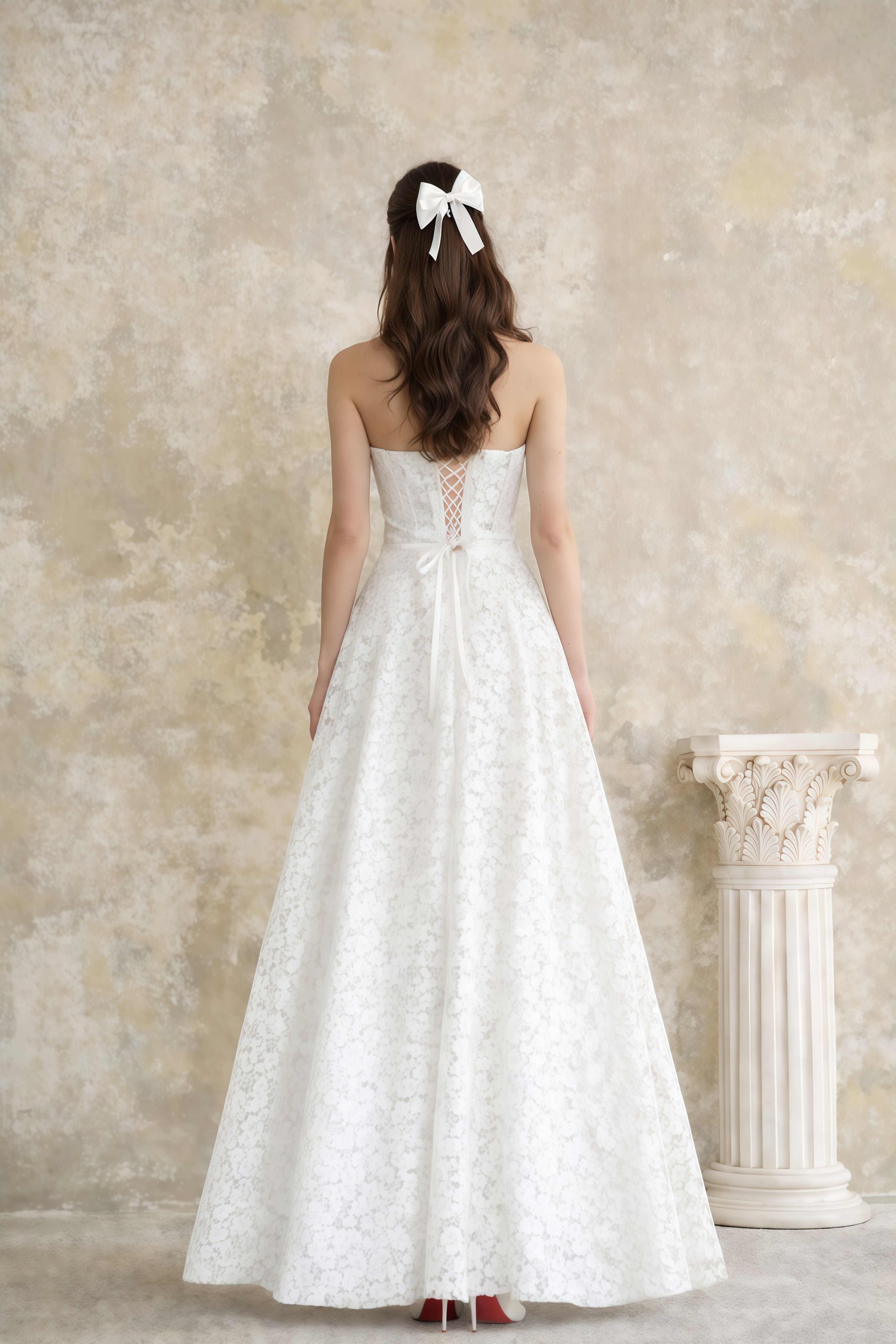 Aulera White Floral Lace Maxi Gown