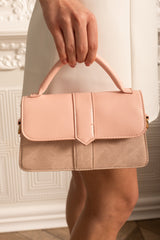 Dual Texture Purse With Concealed Closure - Pink