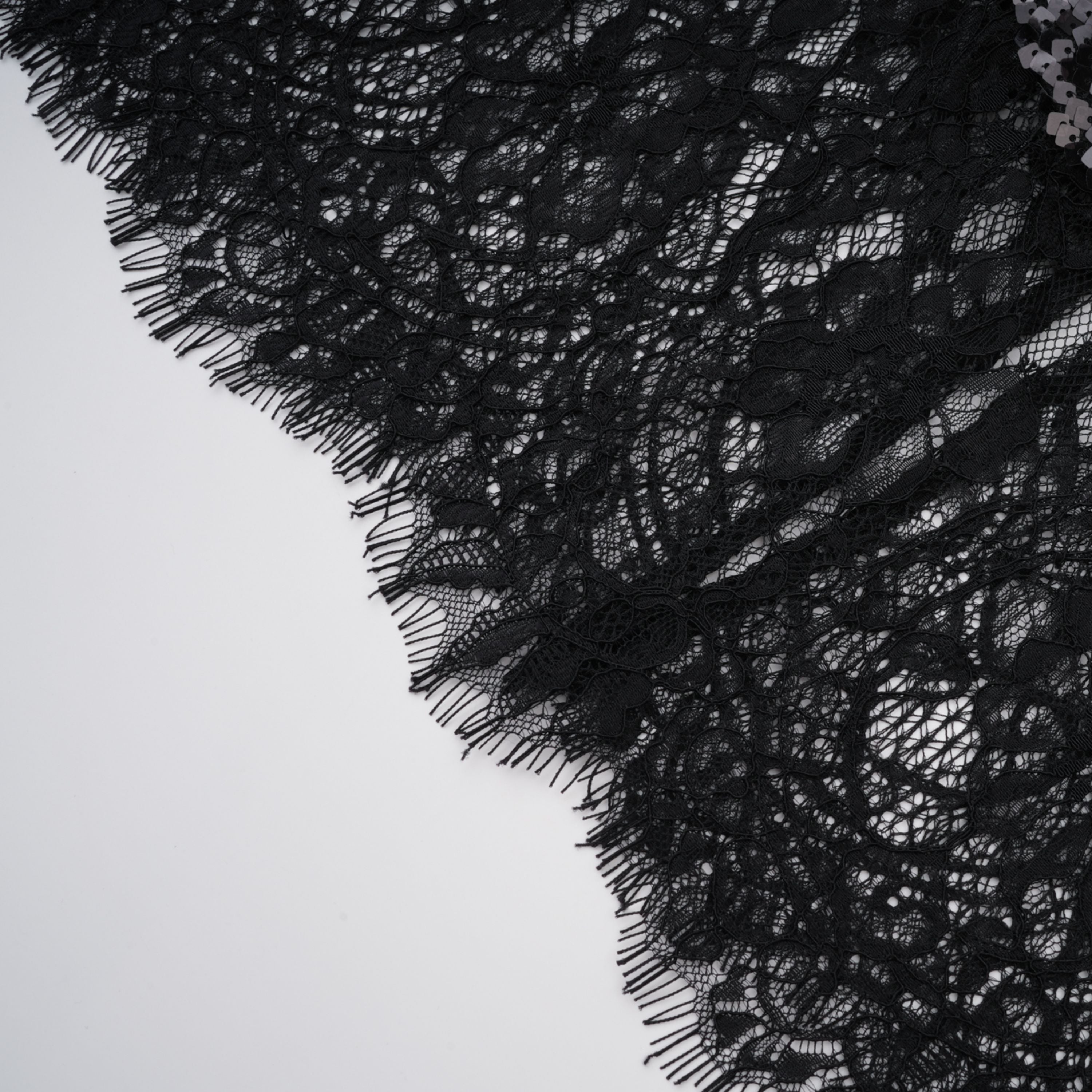 Ava Black Lace Panel Sequined Maxi Dress