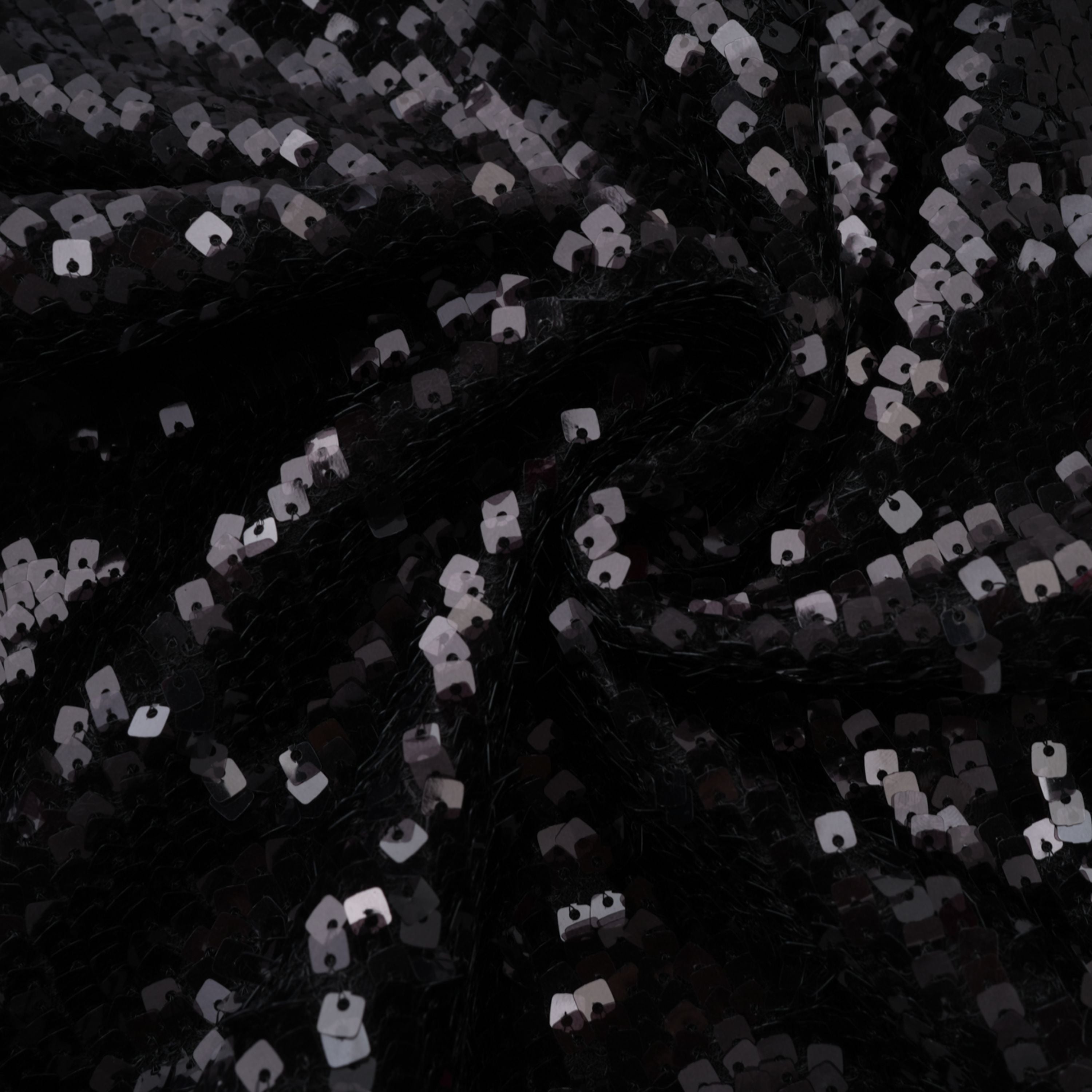 Ava Black Lace Panel Sequined Maxi Dress