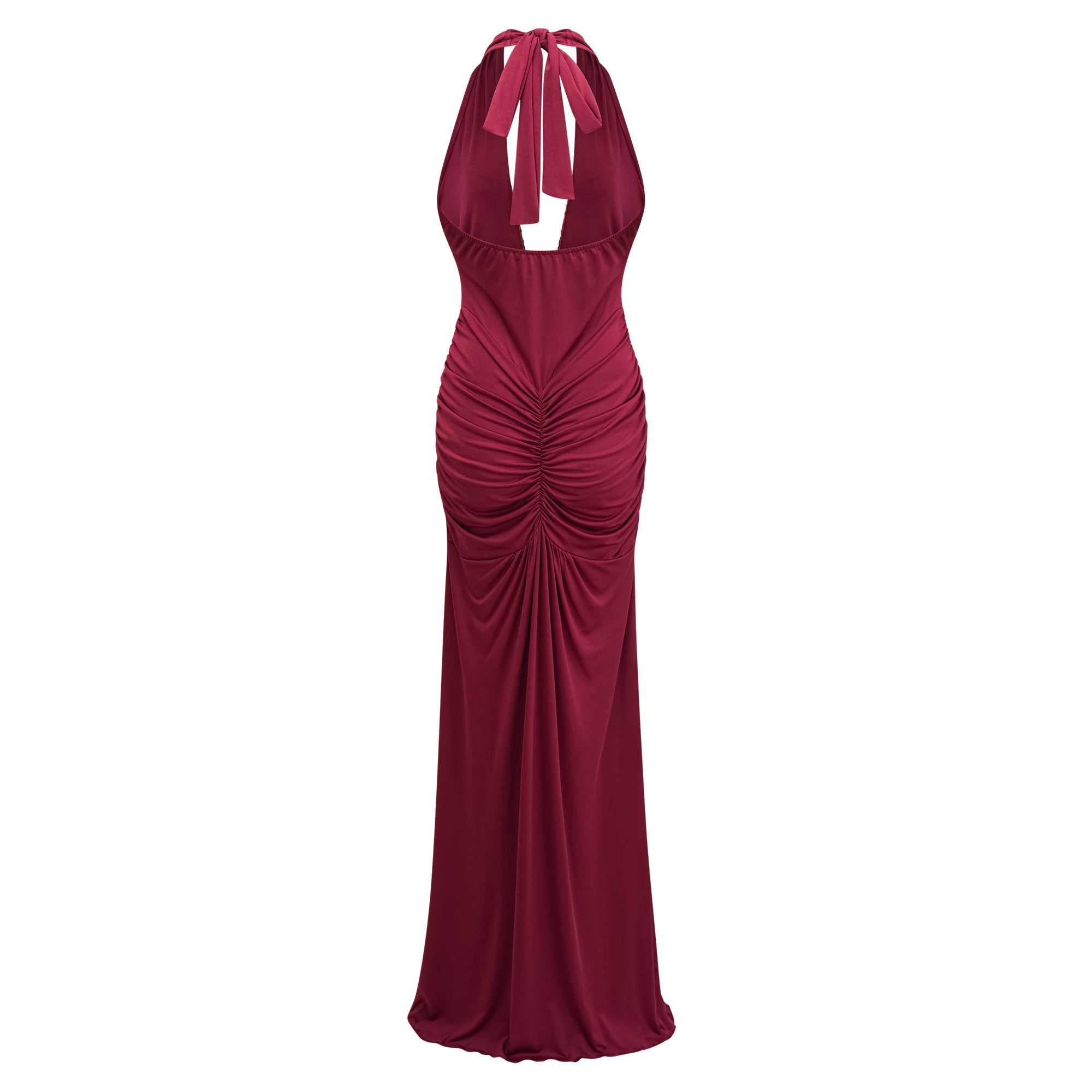 Aiglantine Halterneck Ruched Maxi Dress