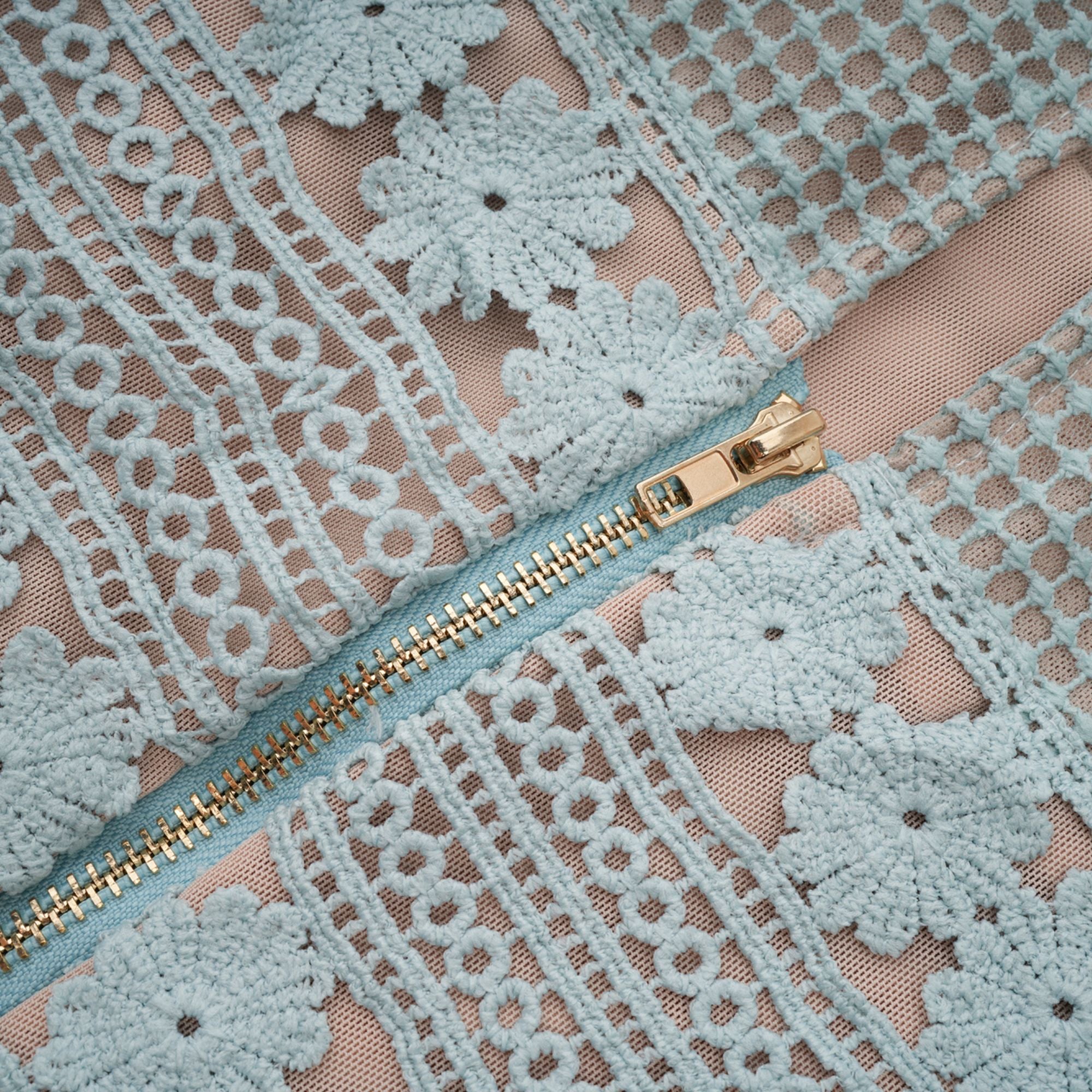 Océane green floral embroidered midi dress (Final Sale)