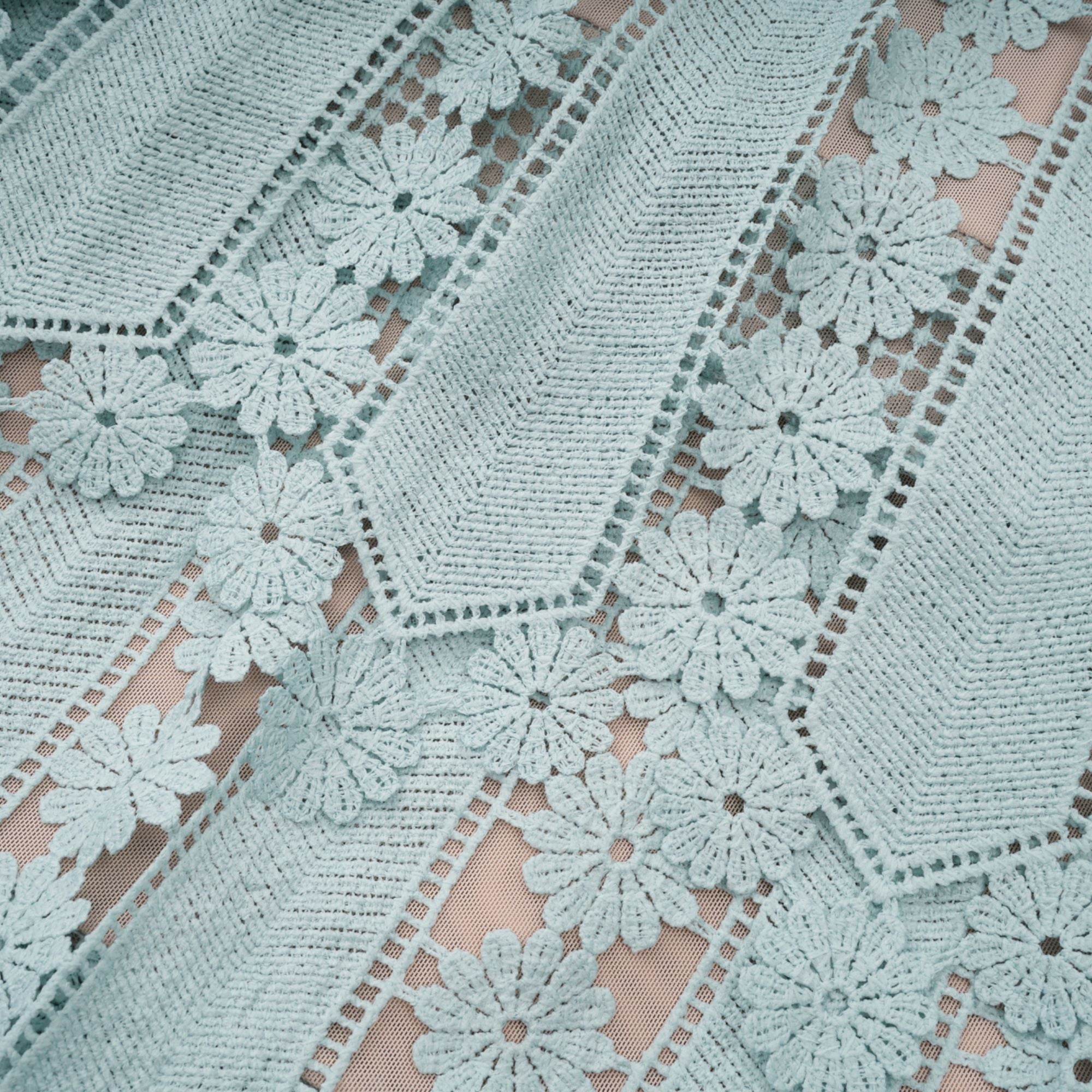 Océane green floral embroidered midi dress (Final Sale)