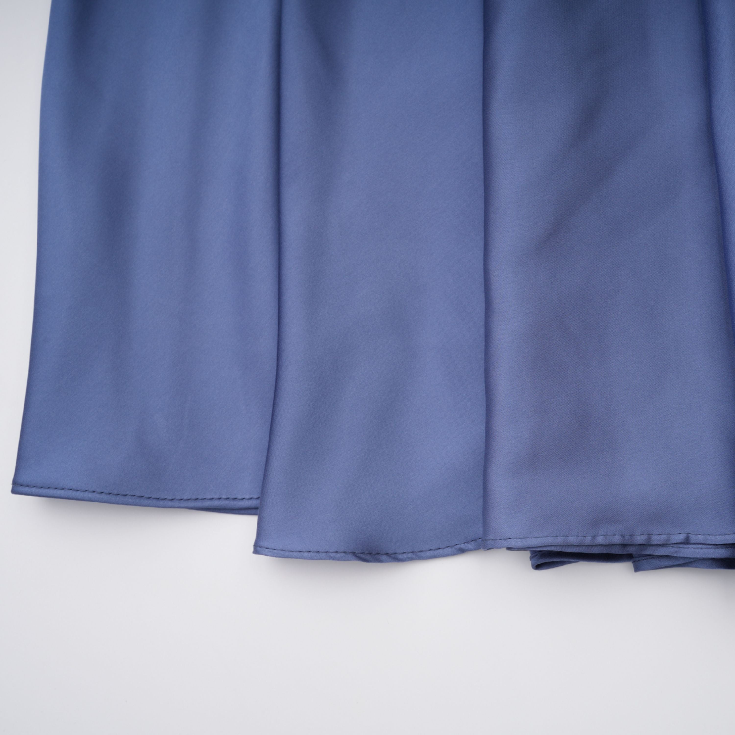 Angelína Blue Diagonal Pleated Gathered Maxi Gown