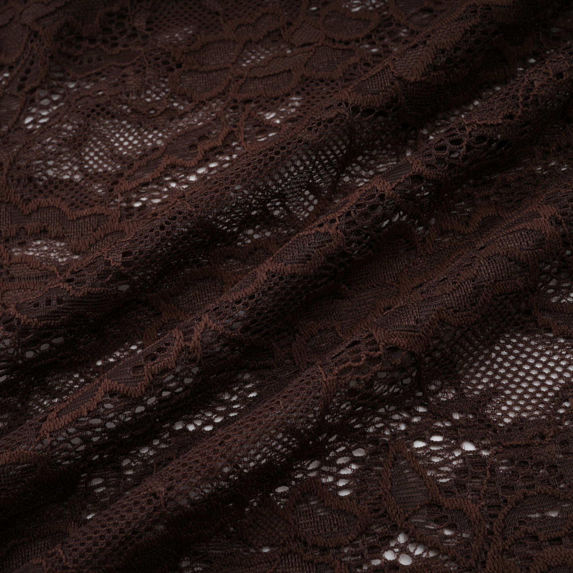 Brigitte Brown Lace Panel Ruched Maxi Dress