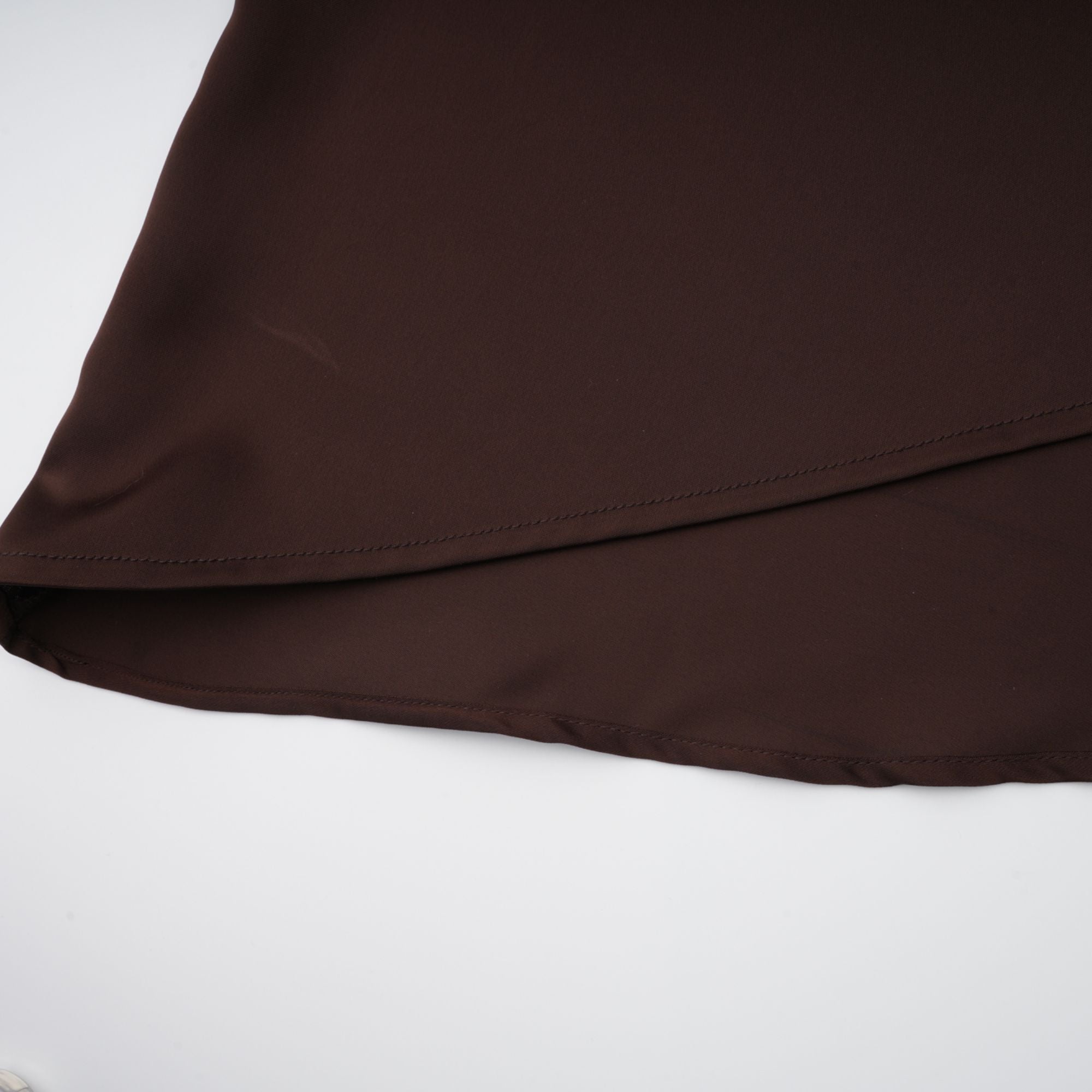 Marilou Brown Ruched Satin Maxi Dress