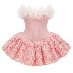 Rachel Pink 3D Petal Tulle Mini Dress