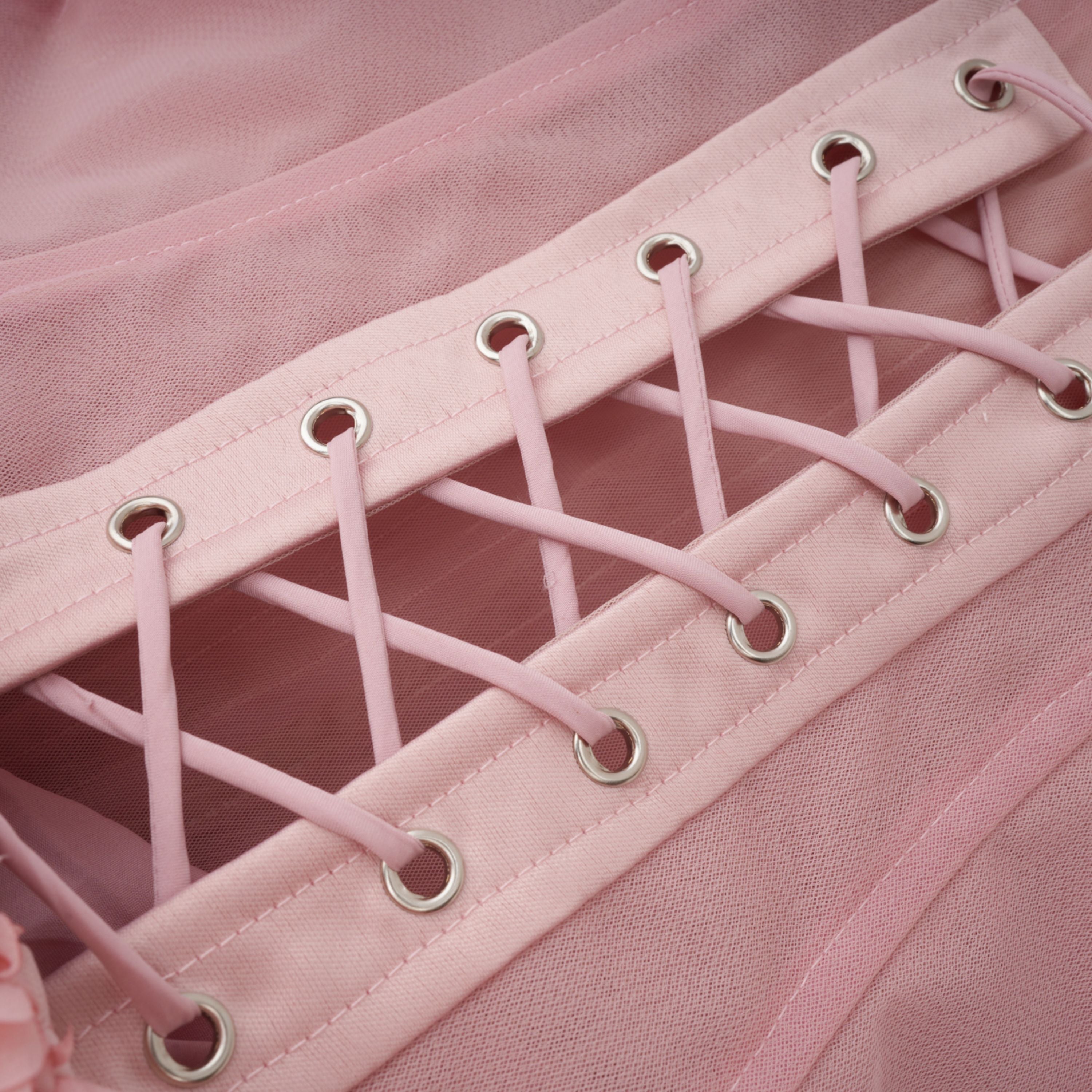 Rachel Pink 3D Petal Tulle Mini Dress