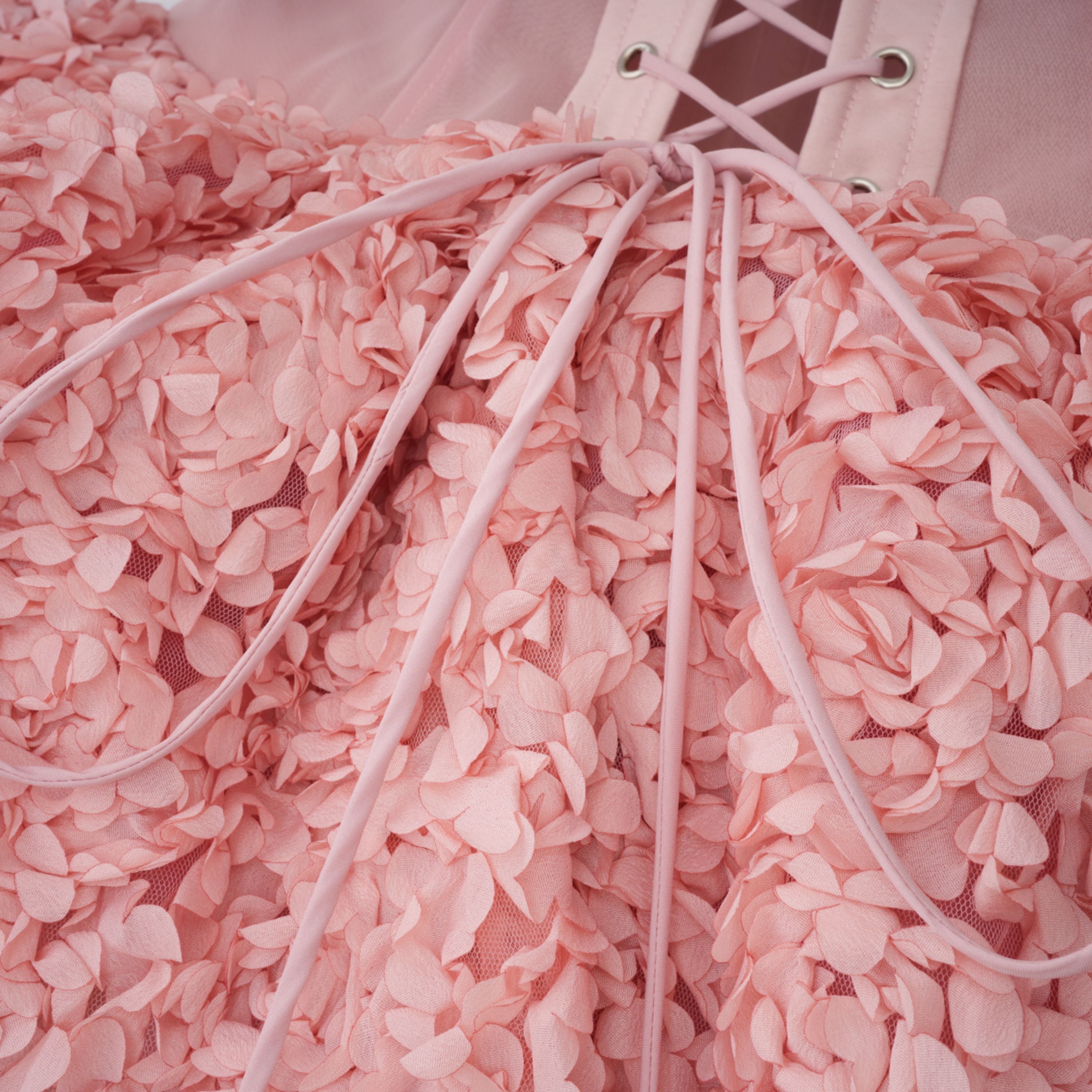 Rachel Pink 3D Petal Tulle Mini Dress