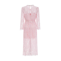 Elisabetta pink embellished floral-embroidered lace midi dress (Final Sale-US Only)