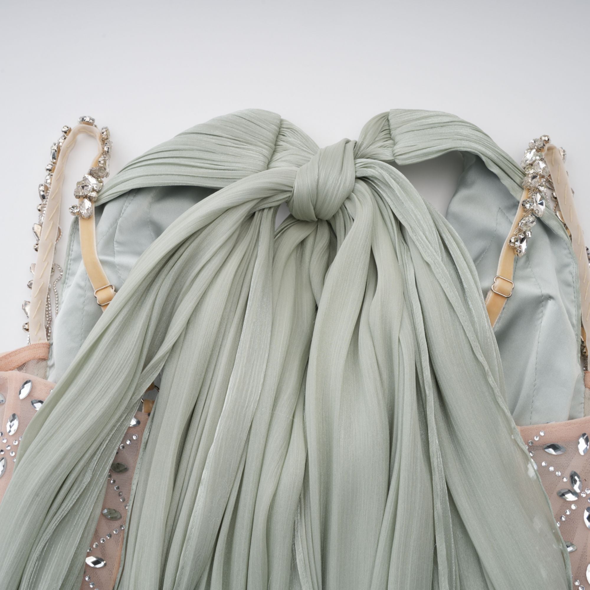 Gwenaëlle Green Rhinestone Panel Maxi Dress