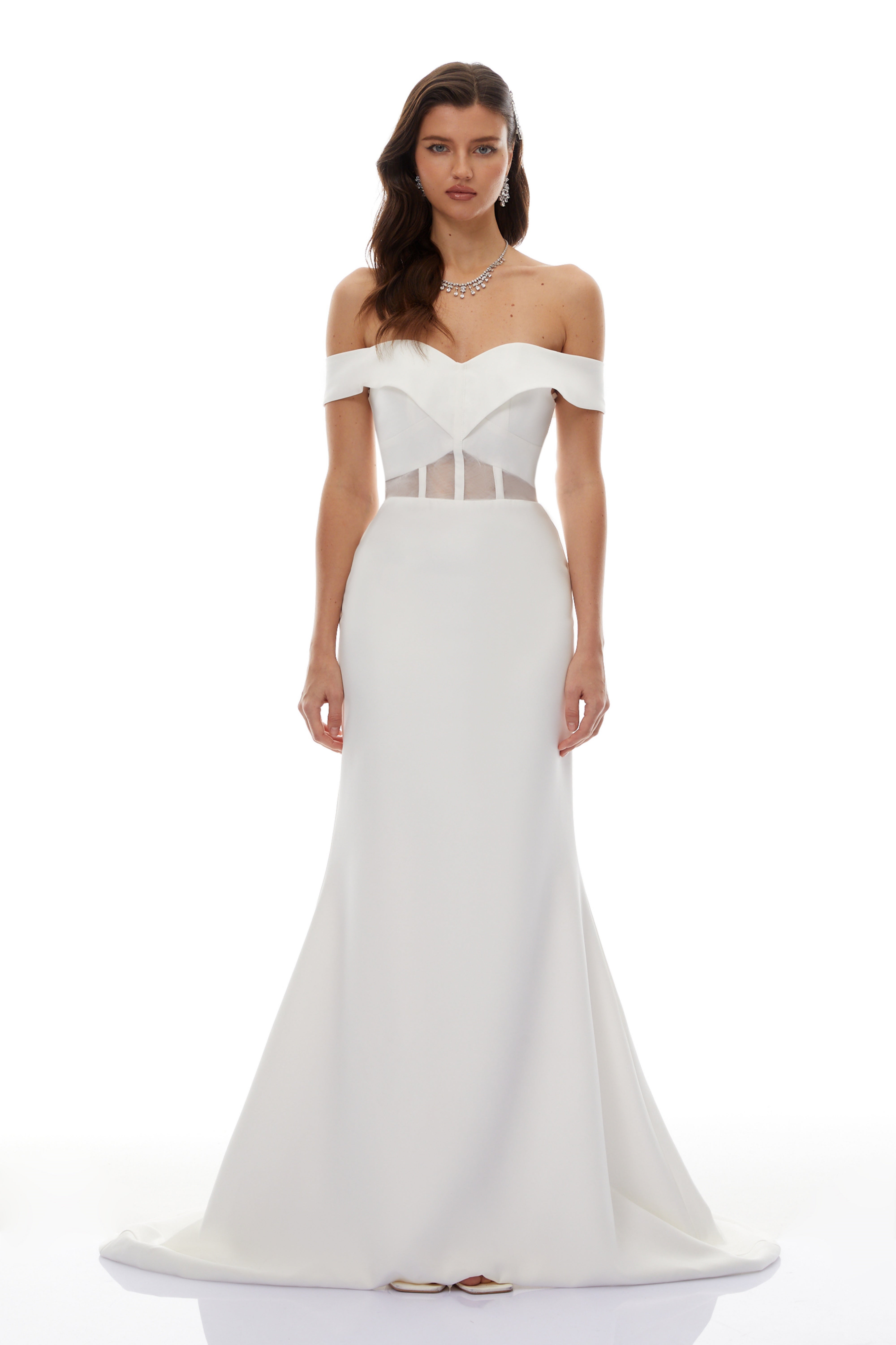 Ingrid White Off Shoulder Mermaid Maxi Dress
