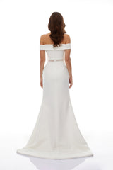 Ingrid White Off Shoulder Mermaid Maxi Dress