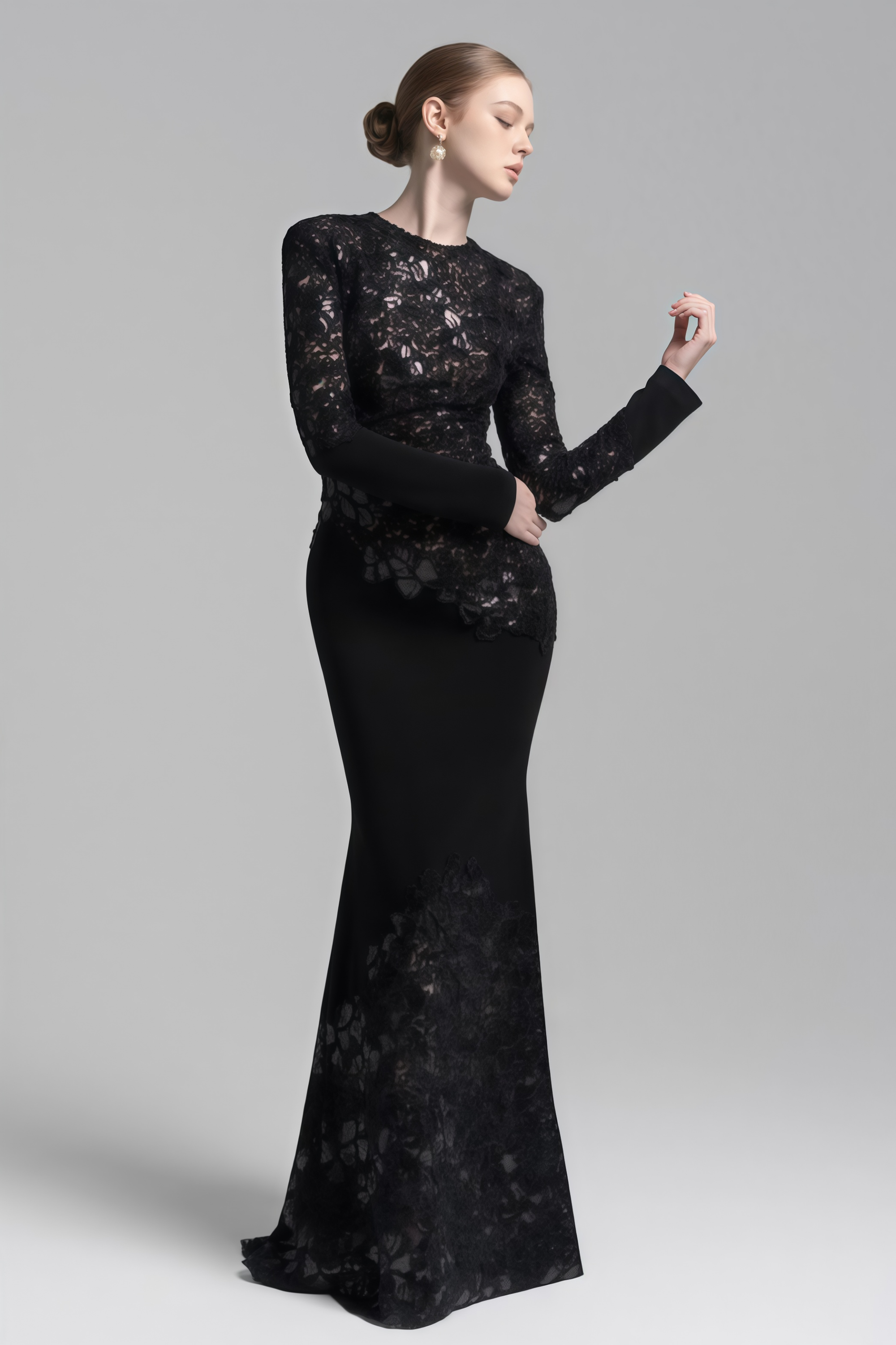 Mathilde Black Embroidered Maxi Dress