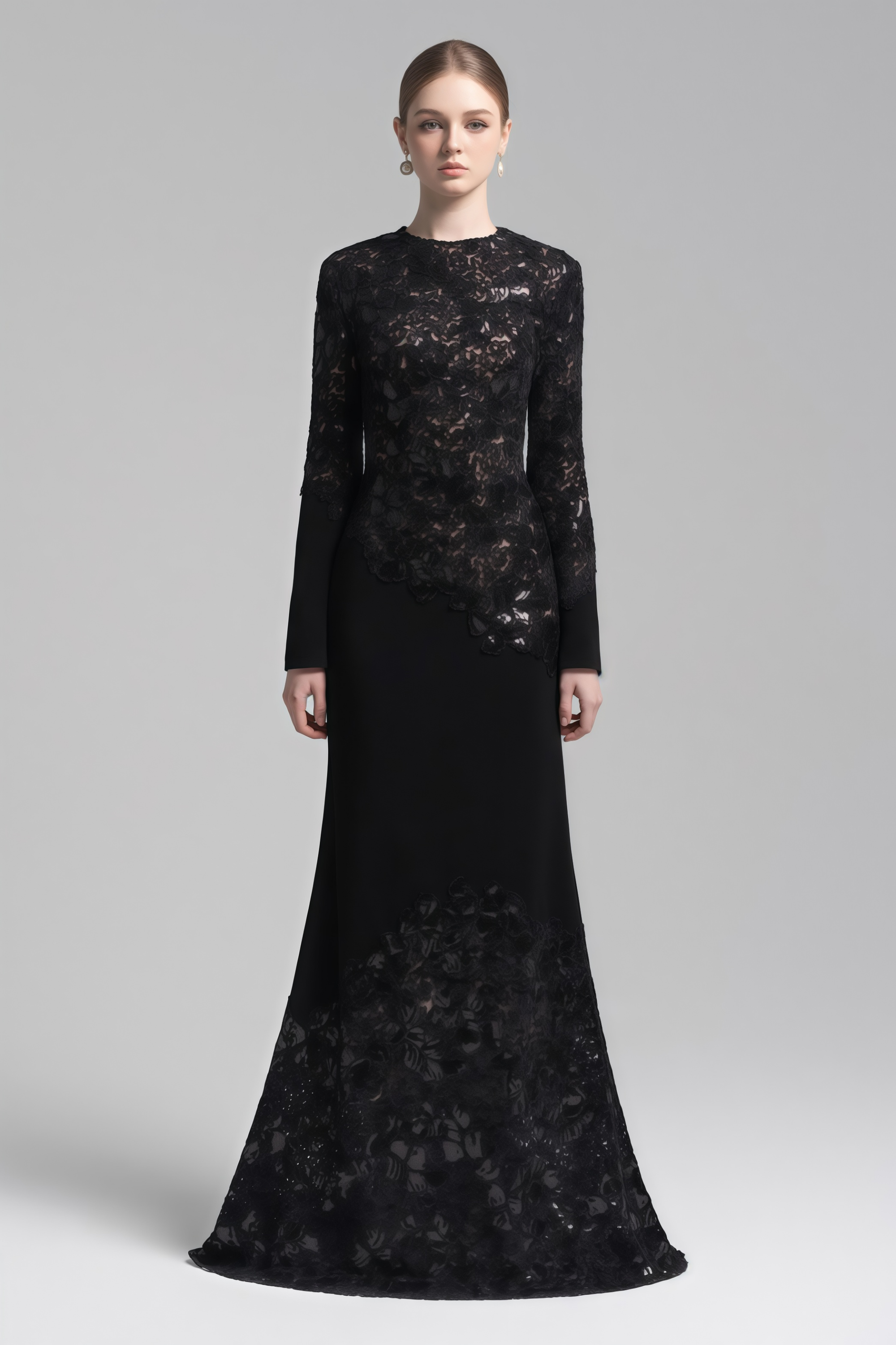 Mathilde Black Embroidered Maxi Dress