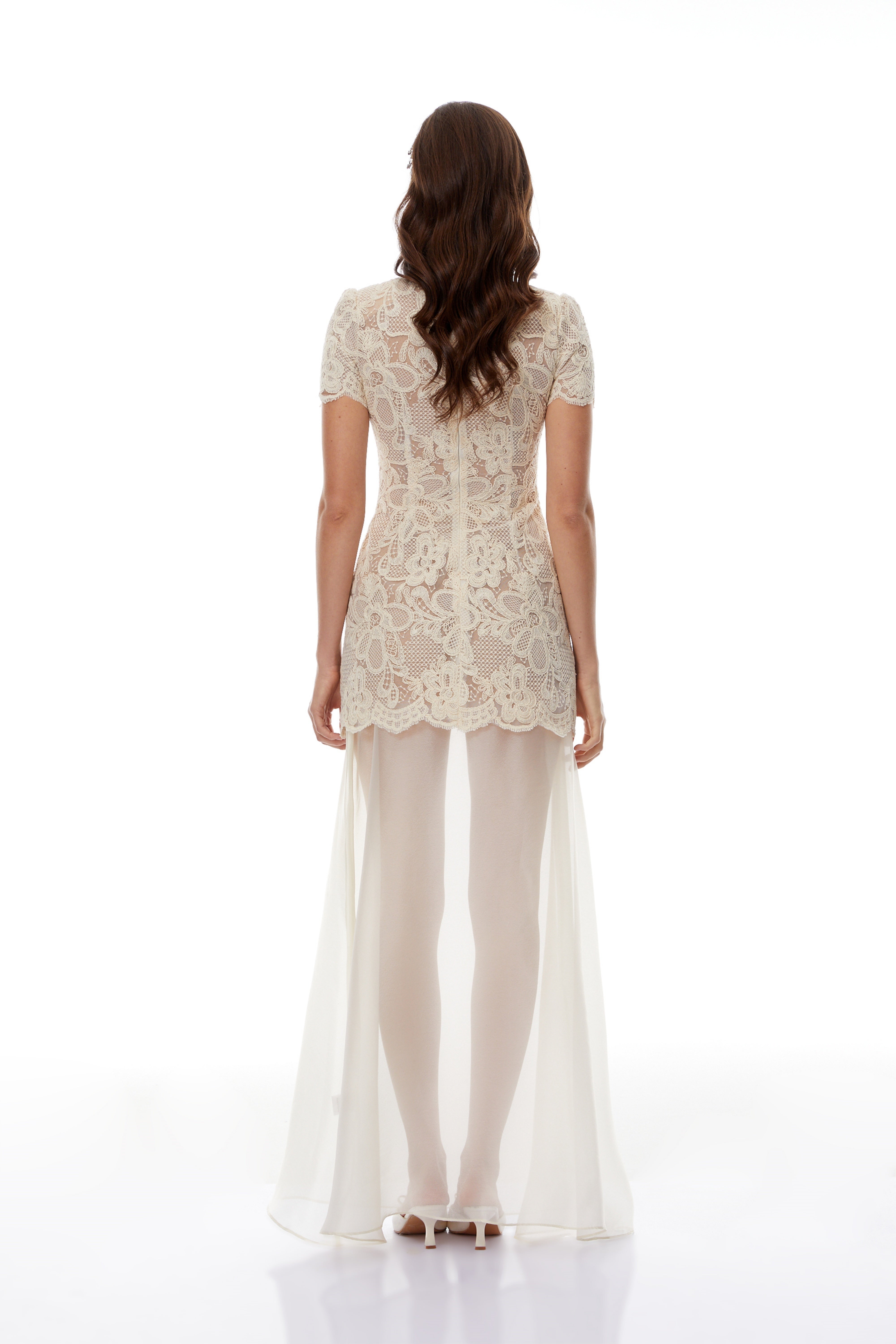 Miriam Neutrals Floral Embroidered Maxi Dress