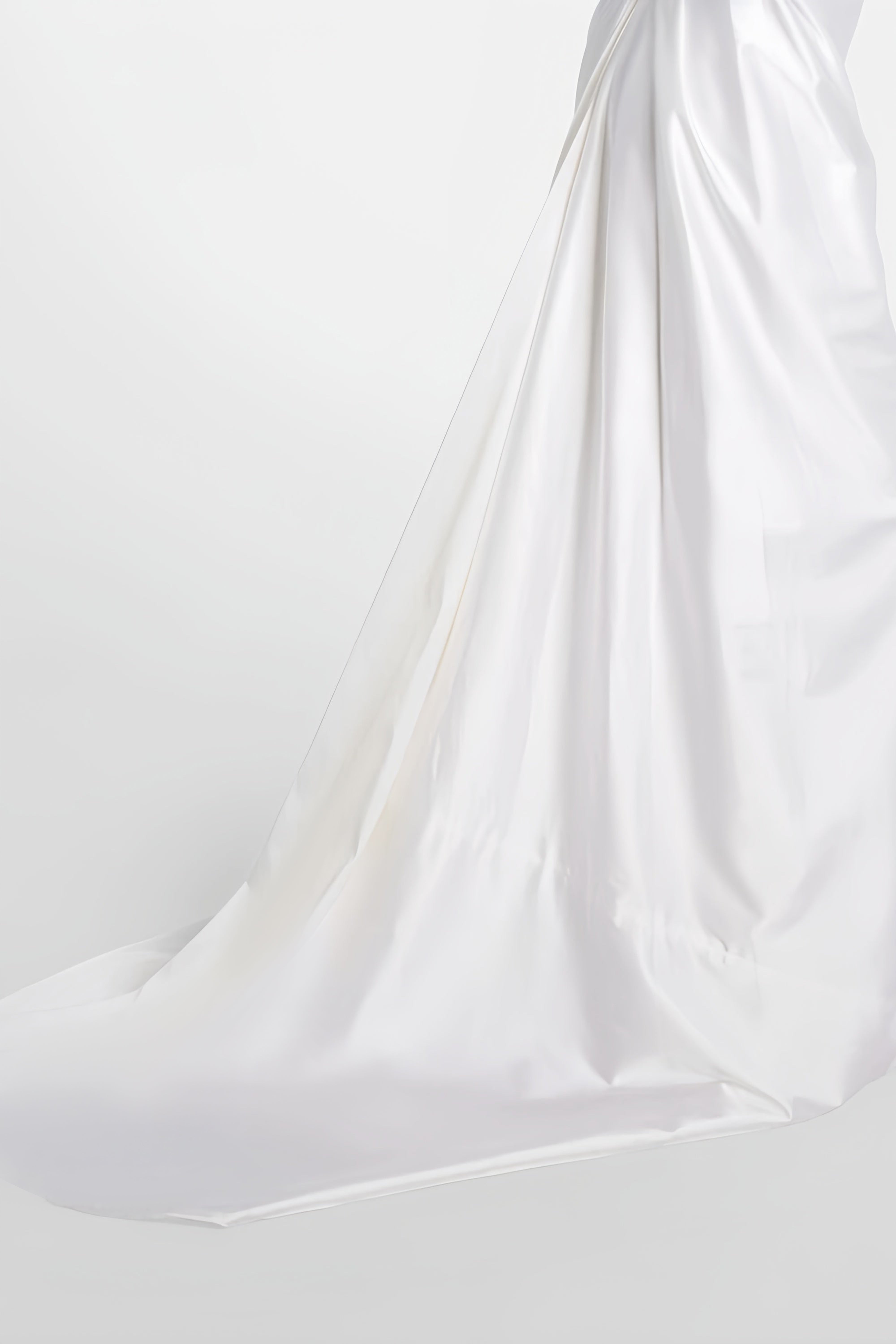 Fiona White Satin Square Neck Maxi Dress