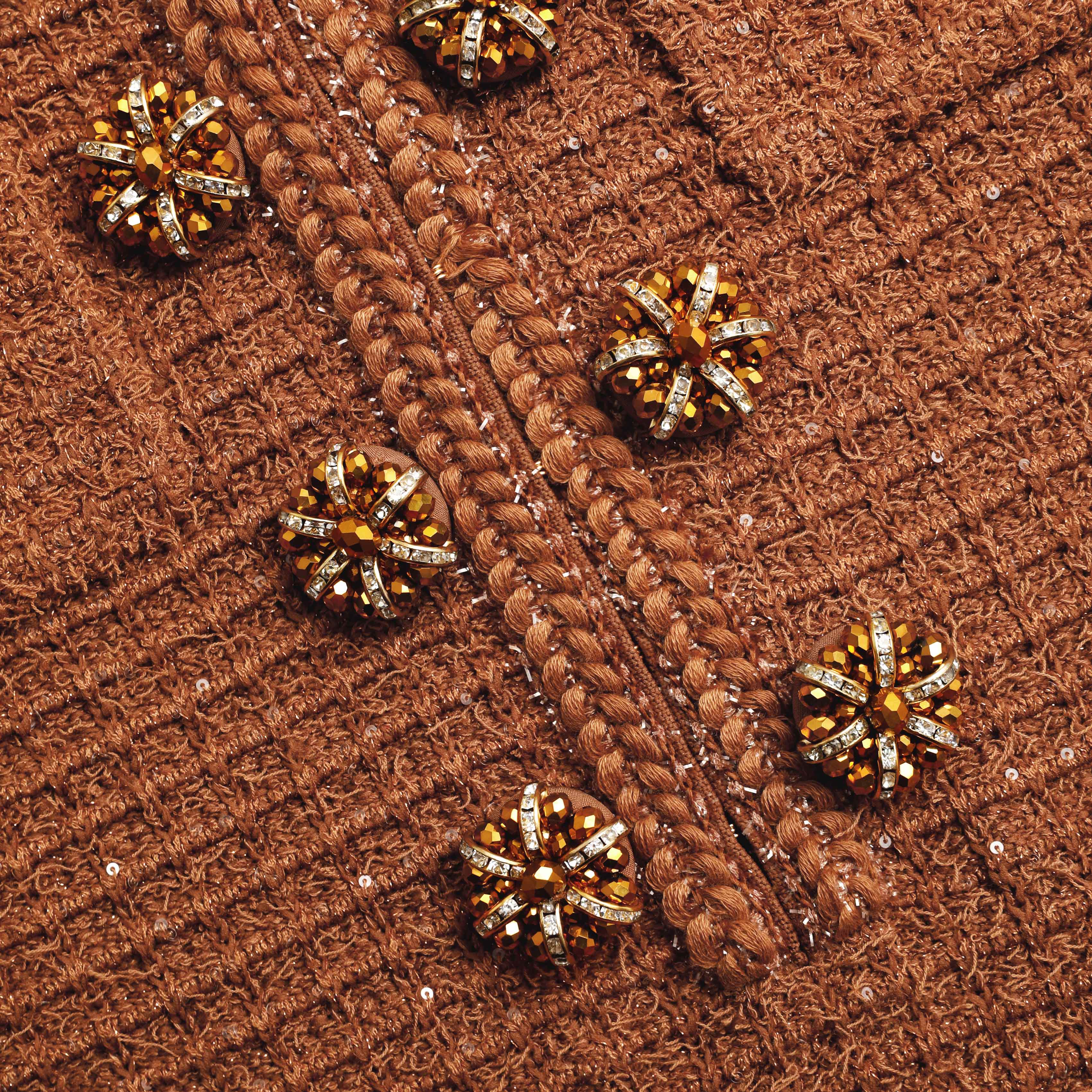 Leona Brown Textured Knit Midi Dress