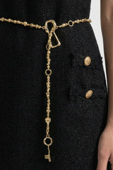 Chain Belt with Key Charm Detail – Gold