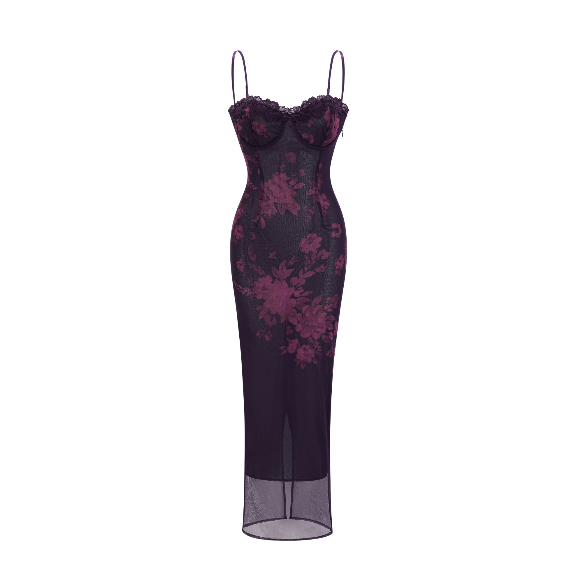 Róisín purple floral-print midi dress (Final Sale-US Only)